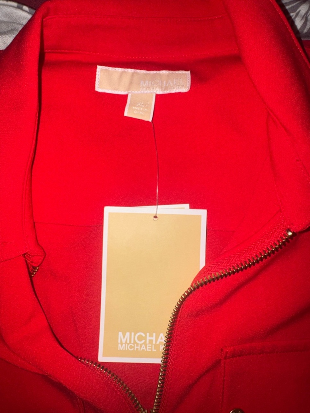 Michael Kors Red Zip-Front Midi Shirt Dress. Size XL. NWT - Picture 4 of 6